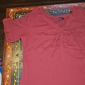 Lovely Cotton Tiered Layer Dress. Rust Color Size L